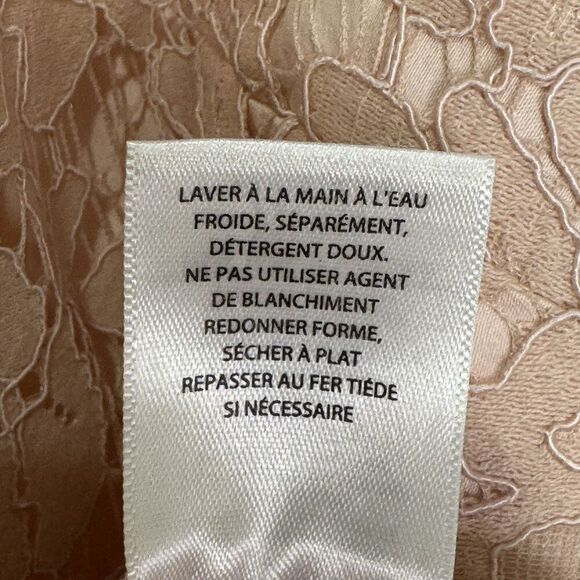 Rachel Parcell Top Womens Large Pink Lace Long Sleeve Blouse Sheer Floral Dressy - Picture 9 of 9